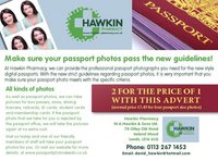 Passport Photos 2 for 1- (normal price £5.49 for four passport size photos)