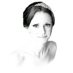 Pencil Drawing of a Bride