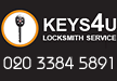View Keys4u Locksmith Service website